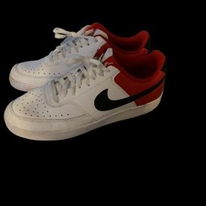 Men's Nike Court Vision Red, Black, White Size 10.5
